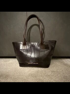 Dooney & Bourke Dark Brown Croc-Embossed Tote